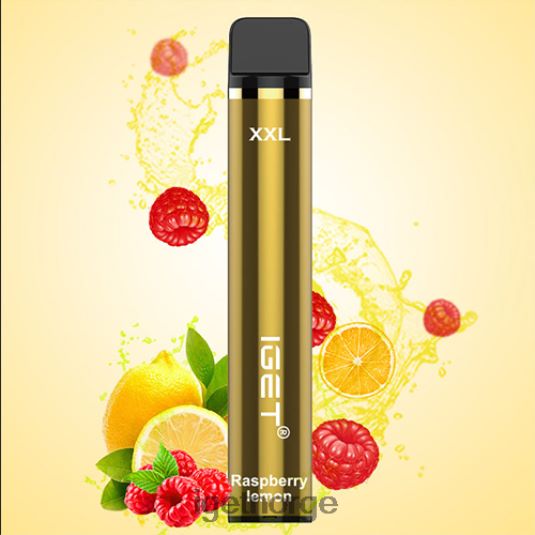 Discount IGET Vapes xxl - 1800 drag F0B4P8553 bringebær sitron