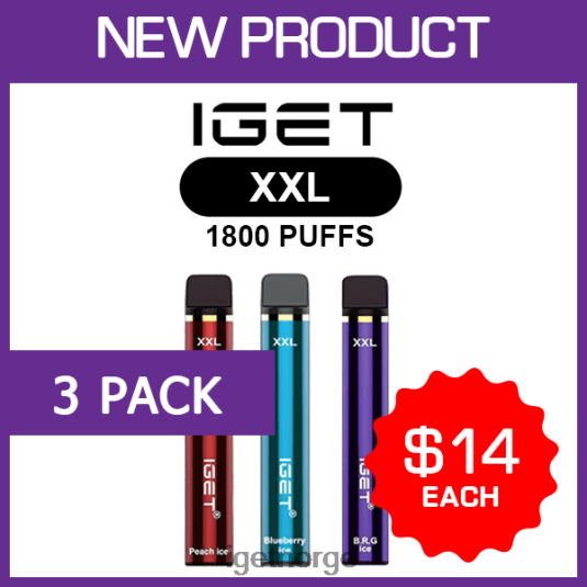 IGET Bar Store xxl - 1800 puffs - 3 stk F0B4P8463