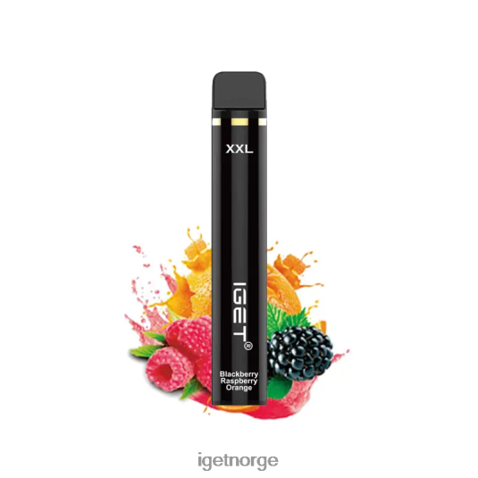 Discount IGET Vapes xxl 1800 puffs F0B4P8356 bjørnebær bringebær appelsin