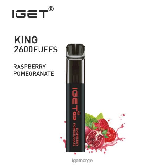 Discount IGET Vapes konge - 2600 drag F0B4P8594 bringebær granateple