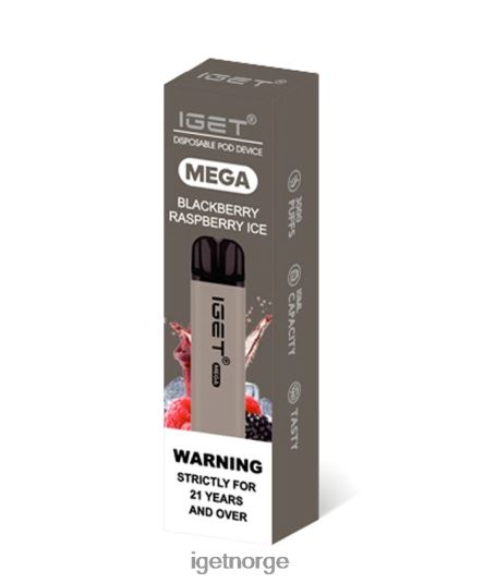 IGET Vape Online mega F0B4P8125 bjørnebær bringebær is