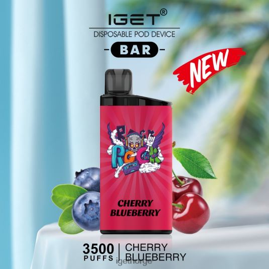 IGET Vape bar - 3500 drag F0B4P8560 kirsebær blåbær