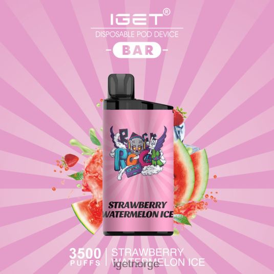 IGET Vape Online bar - 3500 drag F0B4P8640 jordbær vannmelon is