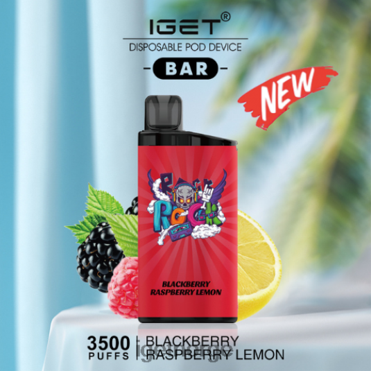 IGET Bar Vape Online bar - 3500 drag F0B4P8643 bjørnebær bringebær sitron