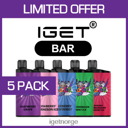 Discount IGET Vapes bar - 3500 puff - 5 stk F0B4P8468