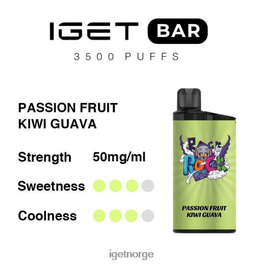 Discount IGET Vapes bar 3500 puff F0B4P8297 pasjonsfrukt kiwi guava