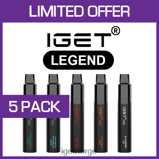 IGET Vape Online legend - 4000 puff - 5 stk F0B4P8519