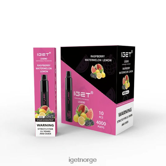 IGET Bar Store legend 4000 puff F0B4P8323 bringebær vannmelon sitron