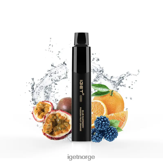 IGET Vape Online legend 4000 puff F0B4P8345 blå bringebær pasjonsfrukt appelsin