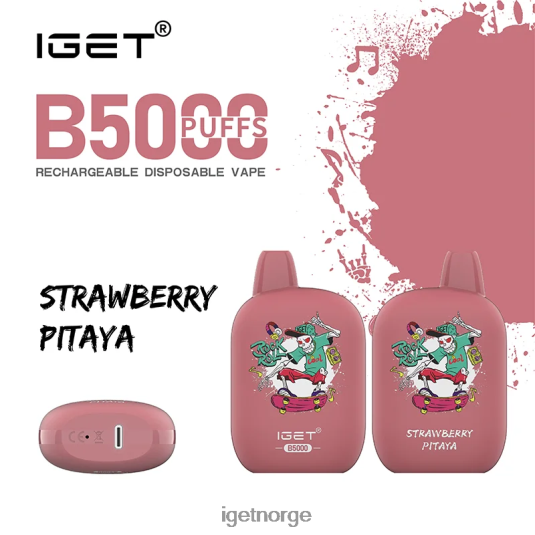 IGET Vape b5000 F0B4P8313 jordbær pitaya