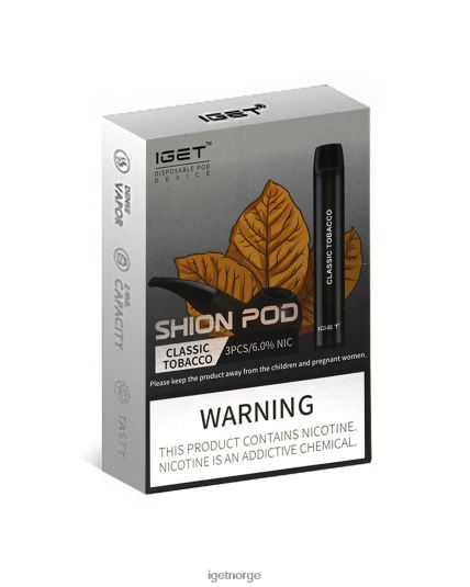 Discount IGET Vapes 3 x shion F0B4P89 klassisk tobakk