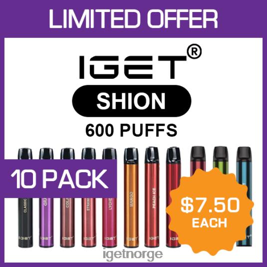 IGET Vape shion - 600 drag - 10 stk F0B4P8507