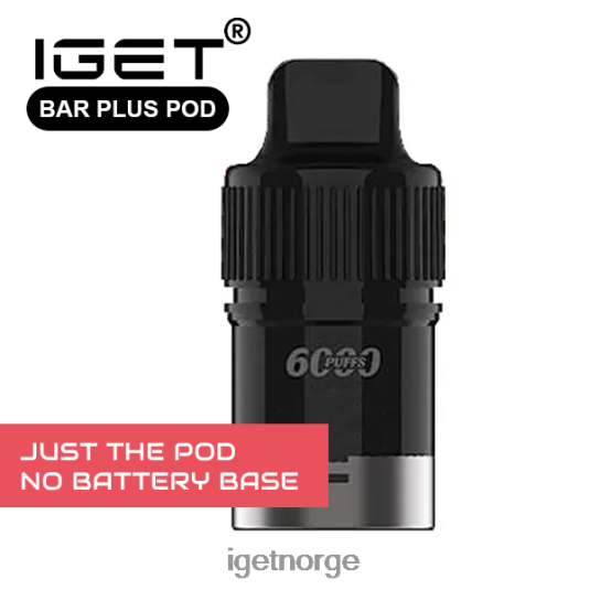IGET Bar Sale bar plus - kun pod - jordbær vannmelon is - 6000 puffs (ingen batteribase) F0B4P8685 bare jordbær vannmelon is