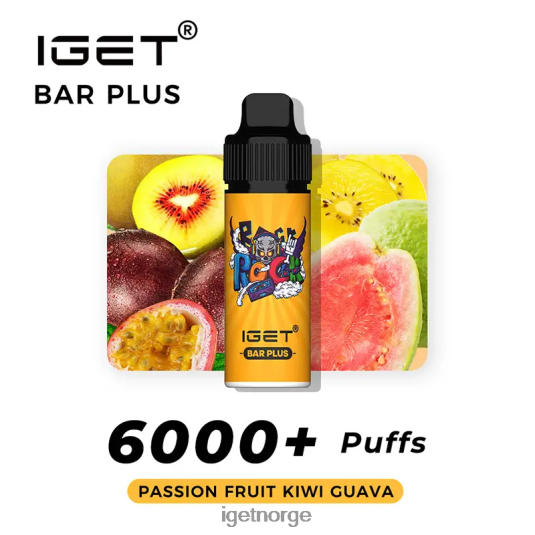 IGET Bar Vape Online bar pluss 6000 drag F0B4P8251 pasjonsfrukt kiwi guava
