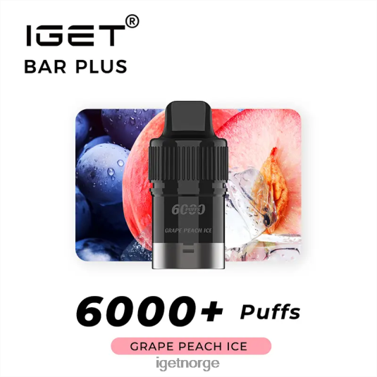 IGET Wholesale bar pluss pod 6000 puff F0B4P8254 drue fersken lce