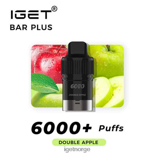 IGET Vape bar pluss pod 6000 puff F0B4P8259 dobbelt eple