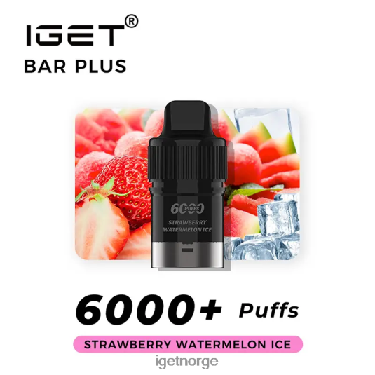 IGET Bar Vape Online bar pluss pod 6000 puff F0B4P8271 jordbær vannmelon is