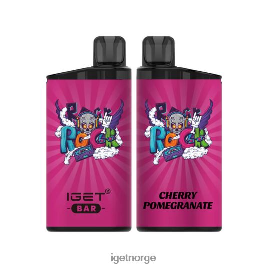 Discount IGET Vapes nikotinfri bar 3500 puff F0B4P8390 kirsebær granateple