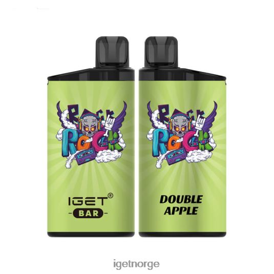IGET Vape nikotinfri bar 3500 puff F0B4P8392 dobbelt eple